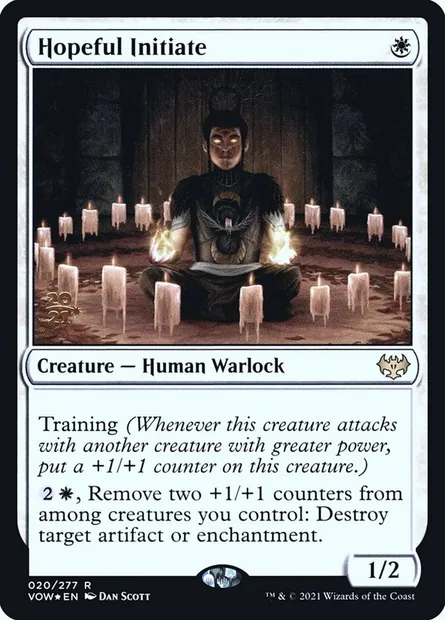 Hopeful Initiate, Magic card PVOW 20s — Innistrad: Crimson Vow Promos set