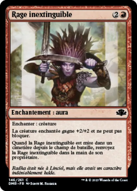 Rage inextinguible, carte Magic DMR 146 — extension Dominaria Remastered