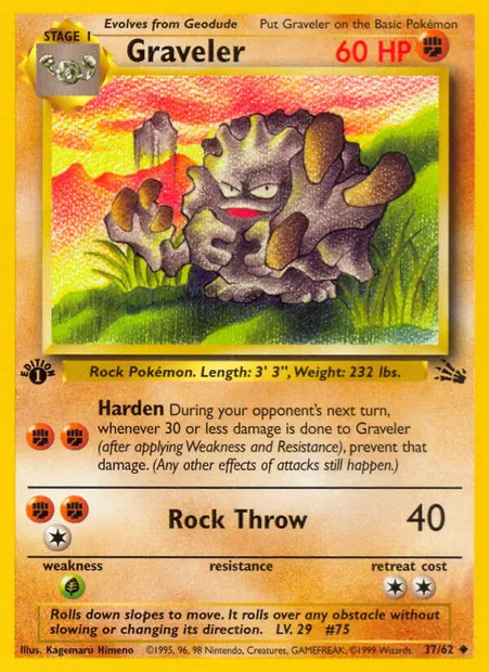 Graveler, Pokémon card FO 37 — Fossil set