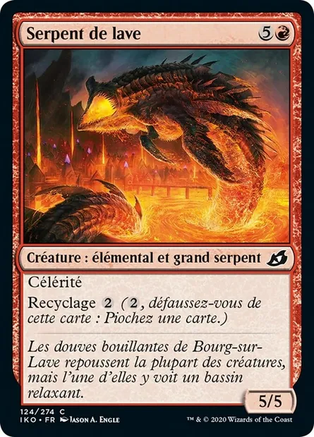Serpent de lave, carte Magic IKO 124 — extension Ikoria: Lair of Behemoths