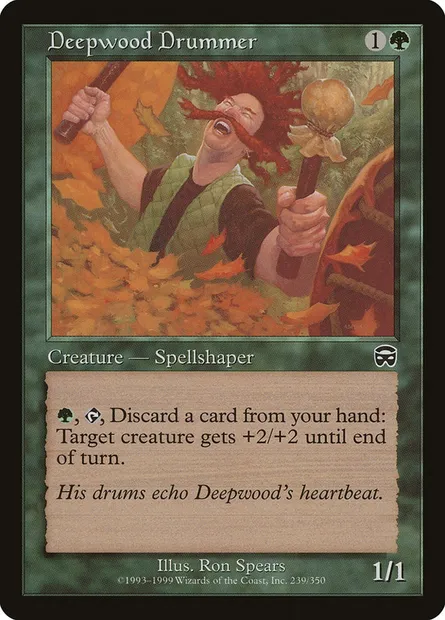 Deepwood Drummer, Magic card MMQ 239 — Mercadian Masques set