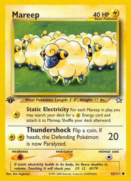 Mareep, Pokémon card NG 65 — Neo Genesis set