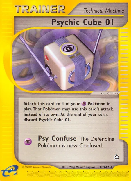 Psychic Cube 01, Pokémon card AQ 132 — Aquapolis set