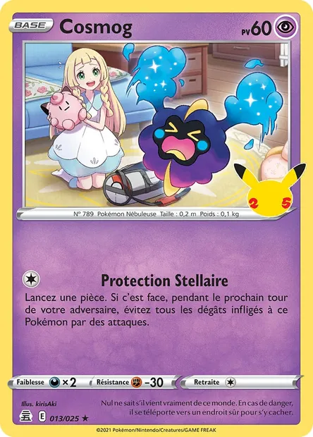 Cosmog, carte Pokémon CEL 13 — extension Célébrations