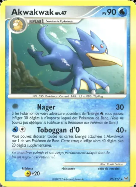Akwakwak, carte Pokémon PL 29 — extension Platine