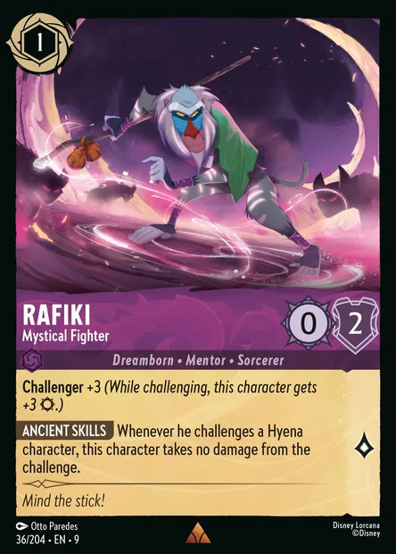 Rafiki - Mystical Fighter, Disney Lorcana card CH9-036 — Fabled set