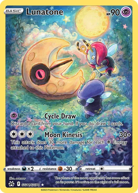 Lunatone, Pokémon card CRZ GG11 — Crown Zenith set