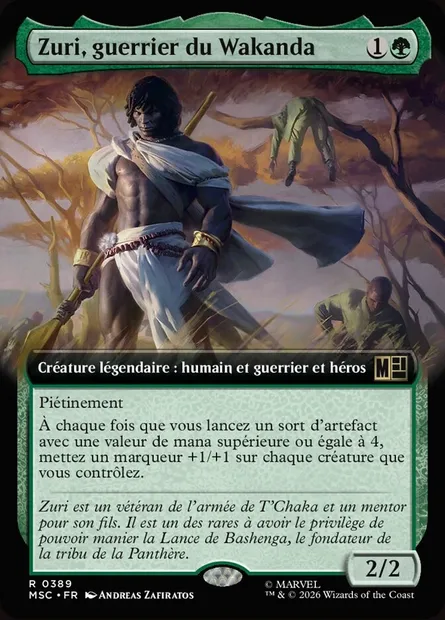Zuri, guerrier du Wakanda, carte Magic MSC 389 — extension Marvel Super Heroes Commander
