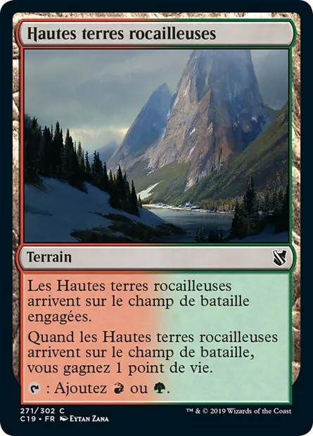 Hautes terres rocailleuses, carte Magic C19 271 — extension Commander 2019