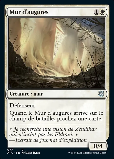 Mur d'augures, carte Magic AFC 77 — extension Forgotten Realms Commander