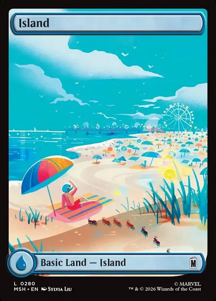 Island, Magic card MSH 280 — Marvel Super Heroes set