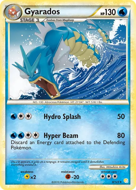 Gyarados, Pokémon card HS 4 — HeartGold SoulSilver set