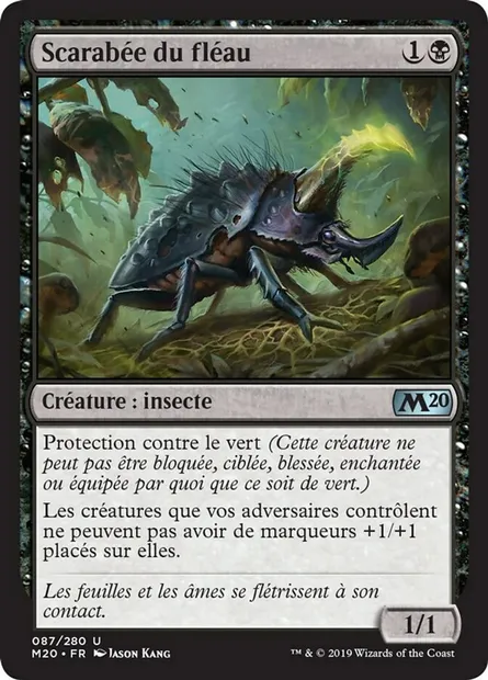 Scarabée du fléau, carte Magic M20 87 — extension Core Set 2020