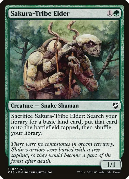Sakura-Tribe Elder, Magic card C18 160 — Commander 2018 set
