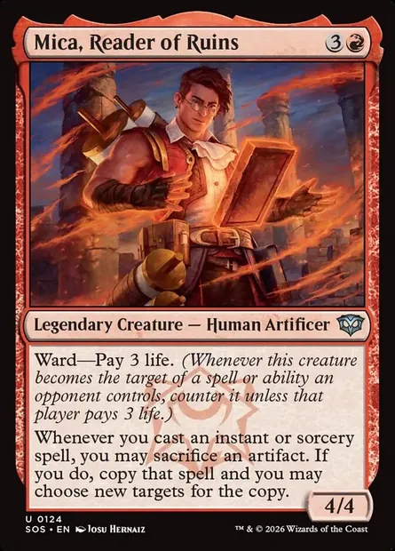 Mica, Reader of Ruins, Magic card SOS 124 — Secrets of Strixhaven set