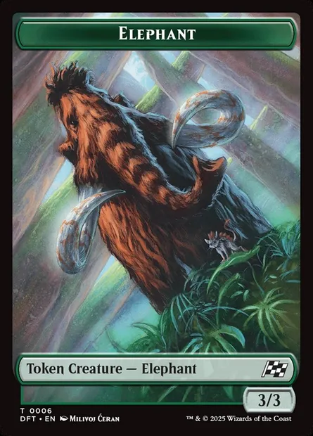 Elephant, Magic card TDFT 6 — Aetherdrift Tokens set