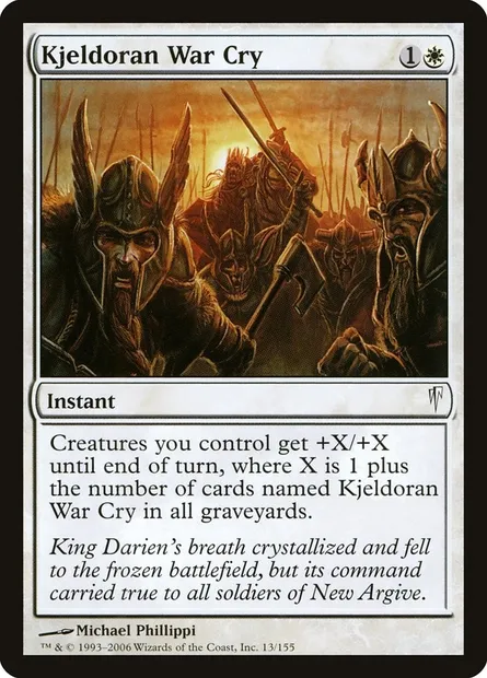 Kjeldoran War Cry, Magic card CSP 13 — Coldsnap set