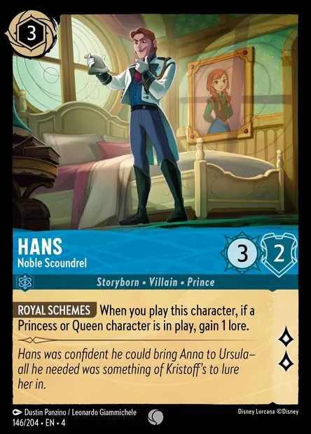Hans - Noble Scoundrel, Disney Lorcana card CH4-146 — Ursula's Return set