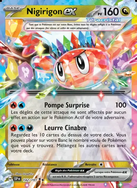 Nigirigon-ex, carte Pokémon SSP 142 — extension Étincelles Déferlantes