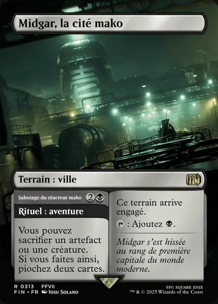 Midgar, la cité mako // Sabotage du réacteur mako, carte Magic FIN 313 — extension Final Fantasy