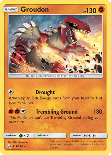 Groudon, Pokémon card CEC 113 — Cosmic Eclipse set