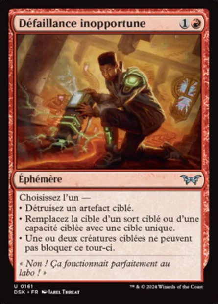 Défaillance inopportune, carte Magic DSK 161 — extension Duskmourn: House of Horror