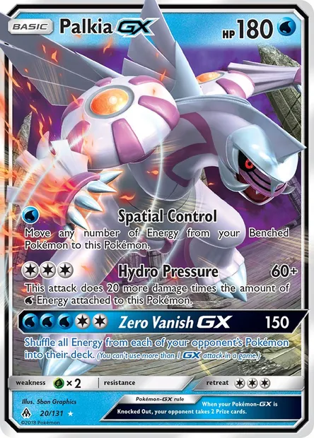 Palkia GX, Pokémon card FLI 20 — Forbidden Light set