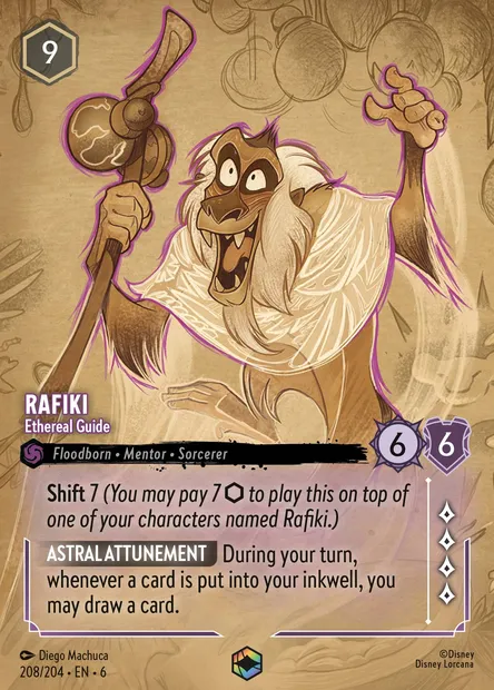 Rafiki - Ethereal Guide, Disney Lorcana card CH6-208 — Azurite Sea set