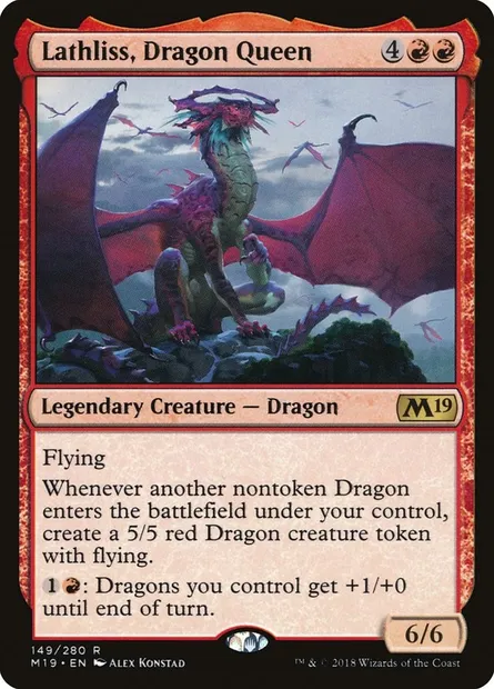 Lathliss, Dragon Queen, Magic card M19 149 — Core Set 2019 set