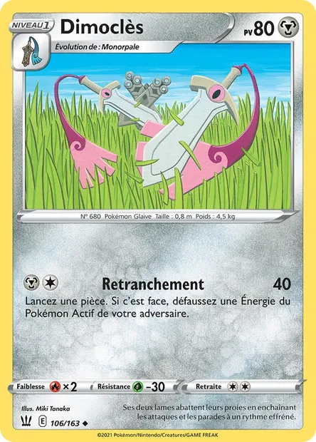 Dimoclès, carte Pokémon BST 106 — extension Styles de combat