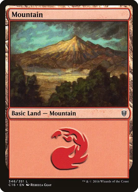 Mountain, Magic card C16 346 — Commander 2016 set