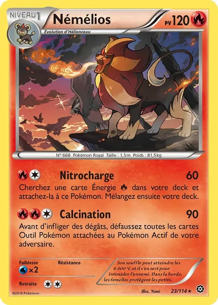Némélios, carte Pokémon STS 23 — extension Offensive Vapeur