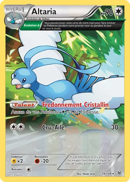 Altaria, carte Pokémon ROS 74 — extension Ciel Rugissant