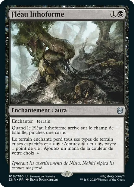 Fléau lithoforme, carte Magic ZNR 109 — extension Renaissance de Zendikar