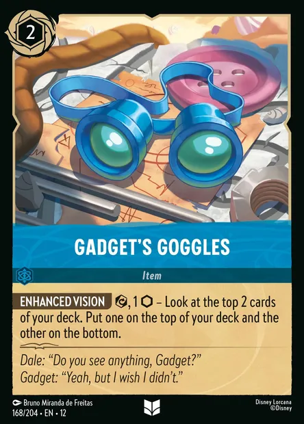 Gadget's Goggles, Disney Lorcana card CH12-168 — Wilds Unknown set