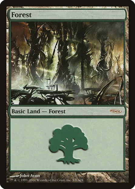 Forest, Magic card PAL04 5 — Arena League 2004 set