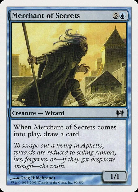 Marchand de secrets, carte Magic 8ED 90 — extension Huitième Edition