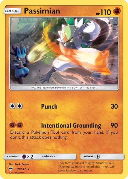 Passimian, Pokémon card BUS 79 — Burning Shadows set