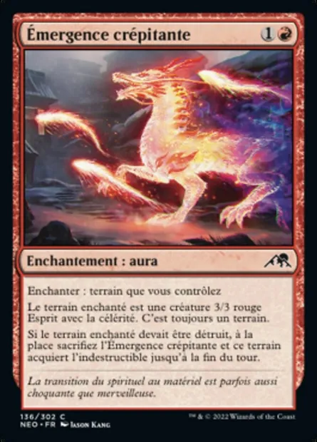 Émergence crépitante, carte Magic NEO 136 — extension Kamigawa: La Dynastie Néon