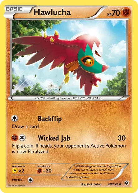 Hawlucha, Pokémon card FCO 48 — Fates Collide set