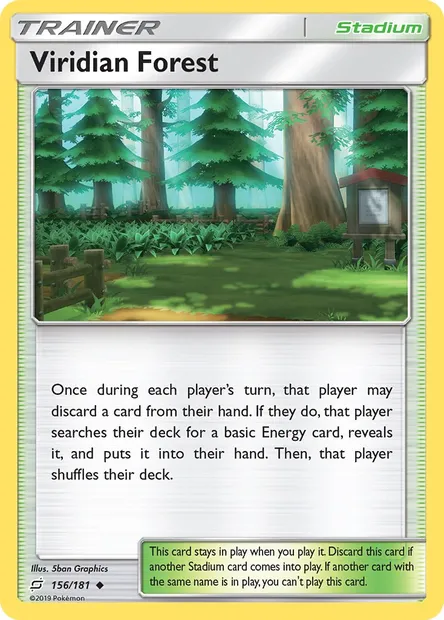 Viridian Forest, Pokémon card TEU 156 — Team Up set