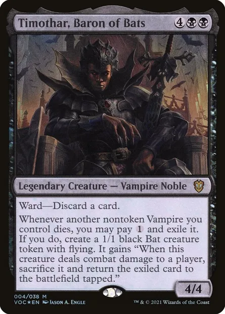 Timothar, Baron of Bats, Magic card VOC 4 — Crimson Vow Commander set