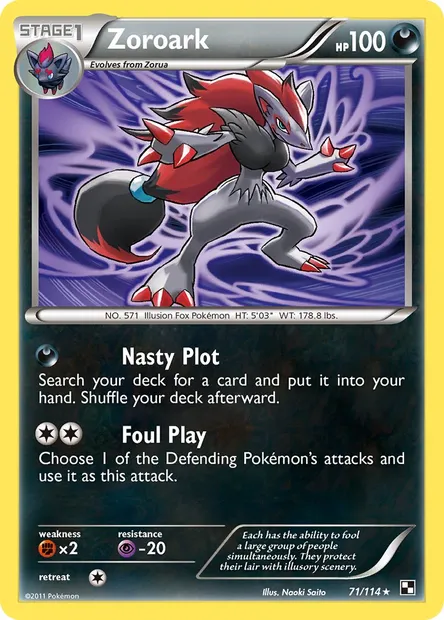 Zoroark, Pokémon card BLW 71 — Black & White set