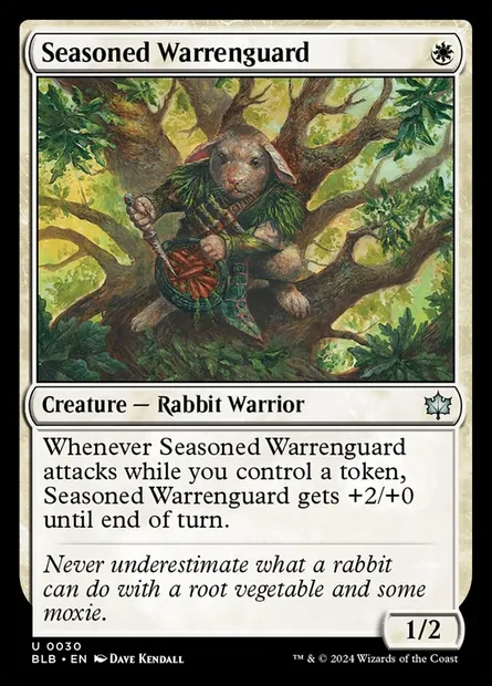 Seasoned Warrenguard, Magic card BLB 30 — Bloomburrow set