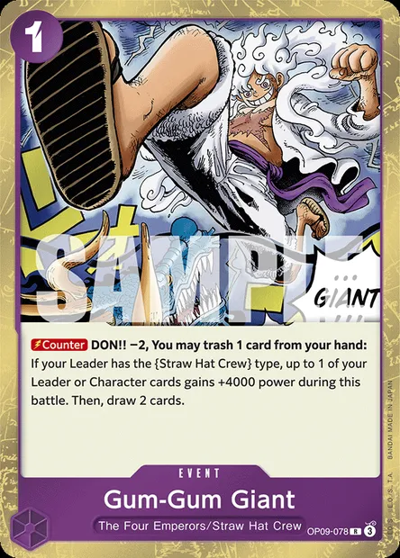 Gum-Gum Giant, One Piece card OP09-078 — EMPERORS IN THE NEW WORLD set