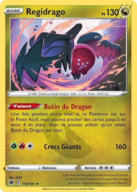 Regidrago, carte Pokémon ASR 118 — extension Astres Radieux