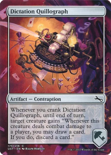 Dictation Quillograph, carte Magic UST 175 — extension Unstable