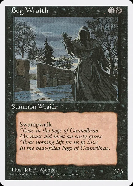 Bog Wraith, Magic card 4ED 124 — Fourth Edition set