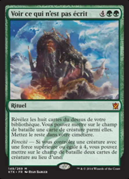 Voir ce qui n'est pas écrit, carte Magic KTK 149 — extension Les Khans de Tarkir