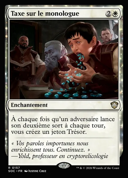 Taxe sur le monologue, carte Magic SOC 157 — extension Secrets of Strixhaven Commander